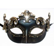 Black & Gold Roman Style Venetian Masquerade Mask