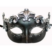 Black & Silver Roman Style Venetian Masquerade Mask