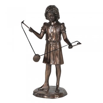 Bronze Effect Girl Playing with a Diabolo Figure