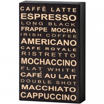 Cool Cafe Style Black & White Coffee Shelf Wall Plaque