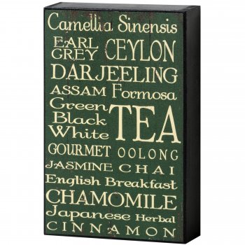 Cool Cafe Style Green & White Tea Shelf Wall Plaque