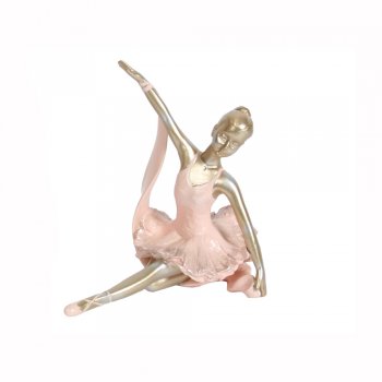 Elegant Sitting Ballerina in a Pink Dress Figurine