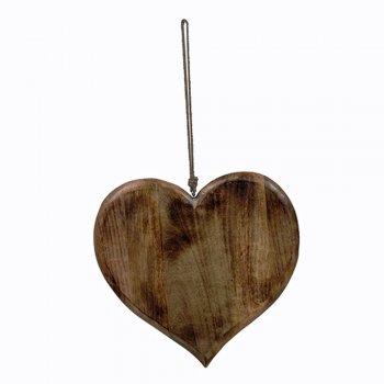Extra Large Decorative Wooden Hanging Heart with Rope Hanger