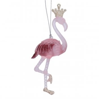 Gisela Graham  Acrylic Pink Flamingo Christmas Tree Decoration