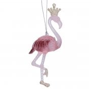 Gisela Graham Acrylic Pink Flamingo Christmas Tree Decoration