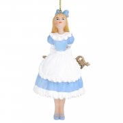 Gisela Graham Alice In Wonderland with a Key Resin Christmas Tree Decoration