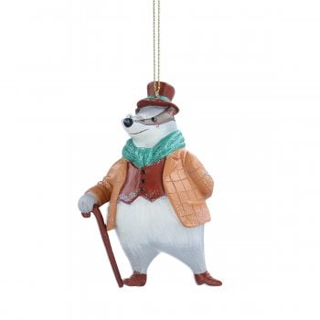 Gisela Graham  Badger Resin Christmas Tree Decoration