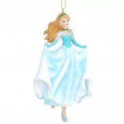 Gisela Graham Blue and White Cinderella Resin Christmas Tree Decoration