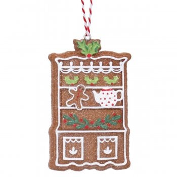 Gisela Graham  Brown Gingerbread Dresser Christmas Tree Decoration