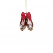 Gisela Graham Burgundy Ballet Slippers Christmas Tree Decoration