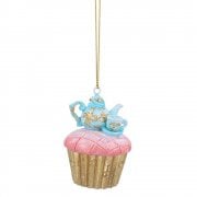 Gisela Graham Cake with Teapot Stack Resin Christmas Tree Decoration