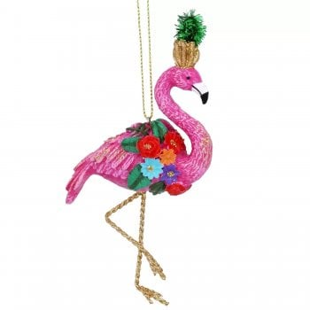 Gisela Graham  Carnival Flamingo Christmas Tree Decoration