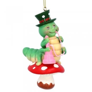 Gisela Graham  Caterpillar with Pipe Resin Christmas Tree Decoration