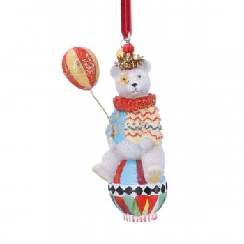 Gisela Graham  Circus Bear Hanging Christmas Decoration