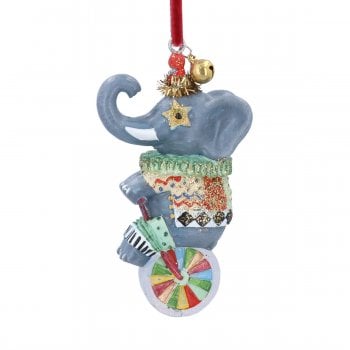 Gisela Graham  Circus Elephant Hanging Christmas Decoration