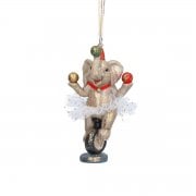 Gisela Graham Circus Elephant Riding a Unicycle Hanging Christmas Decoration