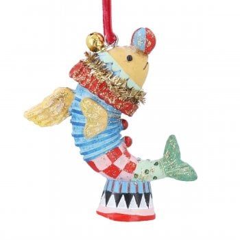Gisela Graham  Circus Fish Hanging Christmas Decoration