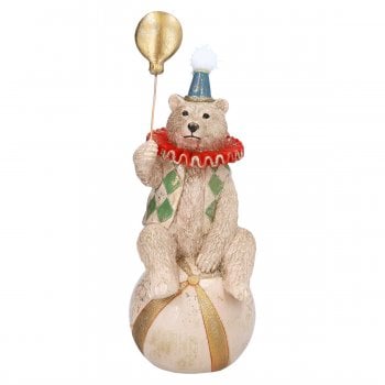 Gisela Graham  Circus Polar Bear on a Ball Christmas Ornament