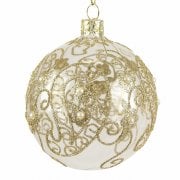 Gisela Graham Clear Glass with Gold Paisley Christmas Tree Decoration