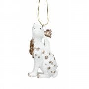 Gisela Graham Cream with Gold Moon Hare Christmas Tree Decoration