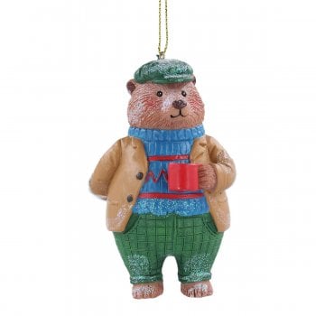 Gisela Graham  Daddy Bear Resin Christmas Tree Decoration