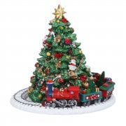 Gisela Graham Decorated Christmas Tree with Toy Train Revolving Music Box