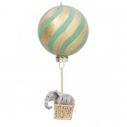 Gisela Graham Elephant in a Balloon Hanging Christmas Decoration