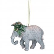 Gisela Graham Elephant with Leaves (Headdress) Christmas Tree Decoration