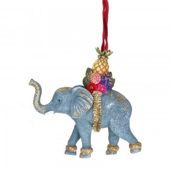 Gisela Graham  Fantasia Elephant with Pineapple Saddle Christmas Tree Decoration