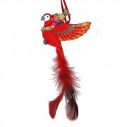 Gisela Graham Fantasia Red Parrot Christmas Tree Decoration