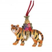 Gisela Graham Fantasia Tiger with Pineapple Saddle Christmas Tree Decoration