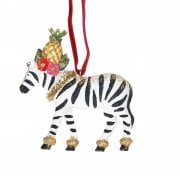Gisela Graham Fantasia Zebra with Pineapple Crown Christmas Tree Decoration