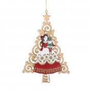 Gisela Graham Fretwork Nutcracker Fairy with a Tree Christmas Tree Decoration