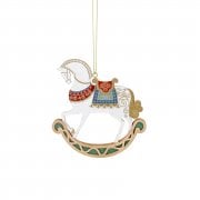 Gisela Graham Fretwork Nutcracker Rocking Horse (Green Rocker) Christmas Tree Decoration