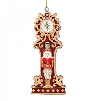 Gisela Graham  Fretwork Wooden Cabinet with Nutcrackers Christmas Tree Decoration
