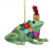 Gisela Graham Frog with Garland Christmas Tree Decoration