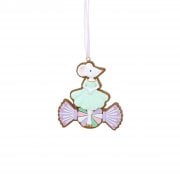 Gisela Graham Gingerbread Ballerina Mouse with a Pale Green Dress on a Sweet Christmas Tree Decoration