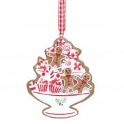 Gisela Graham Gingerbread Cakestand Christmas Tree Decoration
