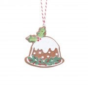 Gisela Graham Gingerbread Christmas Pudding (smooth holly) Christmas Tree Decoration