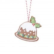 Gisela Graham Gingerbread Christmas Pudding (spikey holly) Christmas Tree Decoration