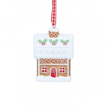 Gisela Graham  Gingerbread House (Holly) Christmas Tree Decoration