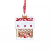 Gisela Graham Gingerbread House (Red Stripe) Christmas Tree Decoration