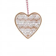 Gisela Graham Gingerbread 'Lace' Heart Christmas Tree Decoration