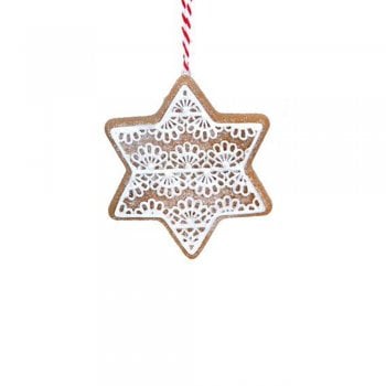 Gisela Graham  Gingerbread 'Lace' Star Christmas Tree Decoration