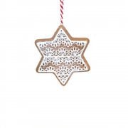 Gisela Graham Gingerbread 'Lace' Star Christmas Tree Decoration