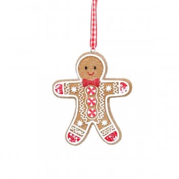 Gisela Graham  Gingerbread Man (3 buttons) Christmas Tree Decoration