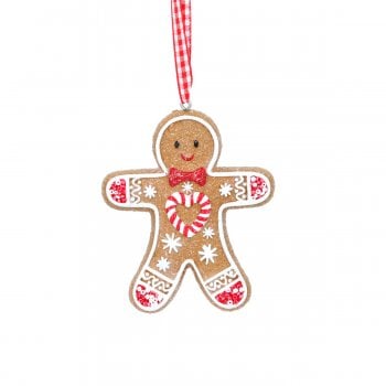 Gisela Graham  Gingerbread Man (Heart) Christmas Tree Decoration