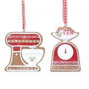 Gisela Graham Gingerbread Miixer & Scales Baking Set Christmas Tree Decoration