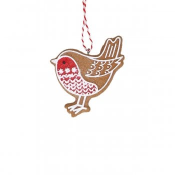 Gisela Graham  Gingerbread Robin (Mistletoe) Christmas Tree Decoration