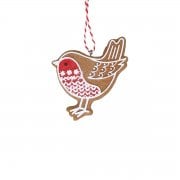 Gisela Graham Gingerbread Robin (Mistletoe) Christmas Tree Decoration